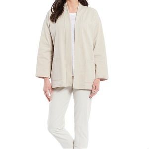 - Eileen Fisher High Neck Open Front Jacket M